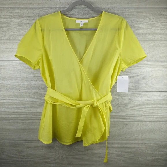 1901 Wrap Tie Waist Short Sleeve Top - Picture 7 of 8